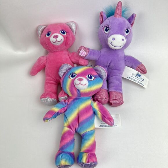 BUILD A BEAR Workshop Mini Buddies Plush Heart Cat Teddy Bear Unicorn Lot 7 in - Picture 3 of 10